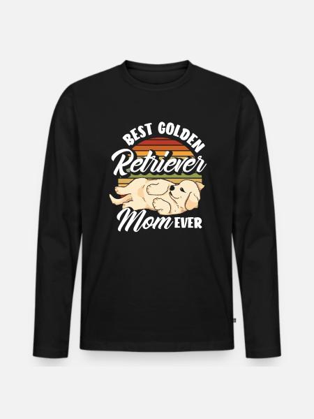 Retro Golden Retriever Mom - Men's Premium Organic Long Sleeve Shirt - black