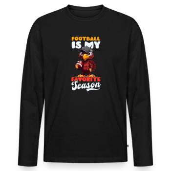 Thanksgiving Football Saison préférée de football - T-shirt manches longues Premium bio Homme - noir - Devant - Nico (187cm)