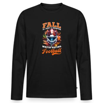 Thanksgiving Football Fall Shorter Way Football - T-shirt manches longues Premium bio Homme - noir - Devant - Nico (187cm)