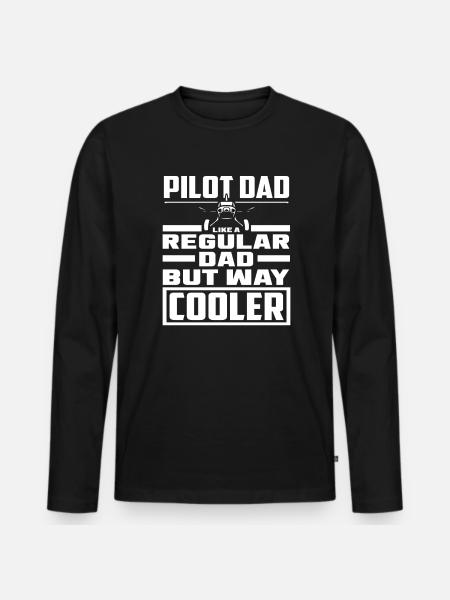 Pilot Pun - Men's Premium Organic Long Sleeve Shirt - black