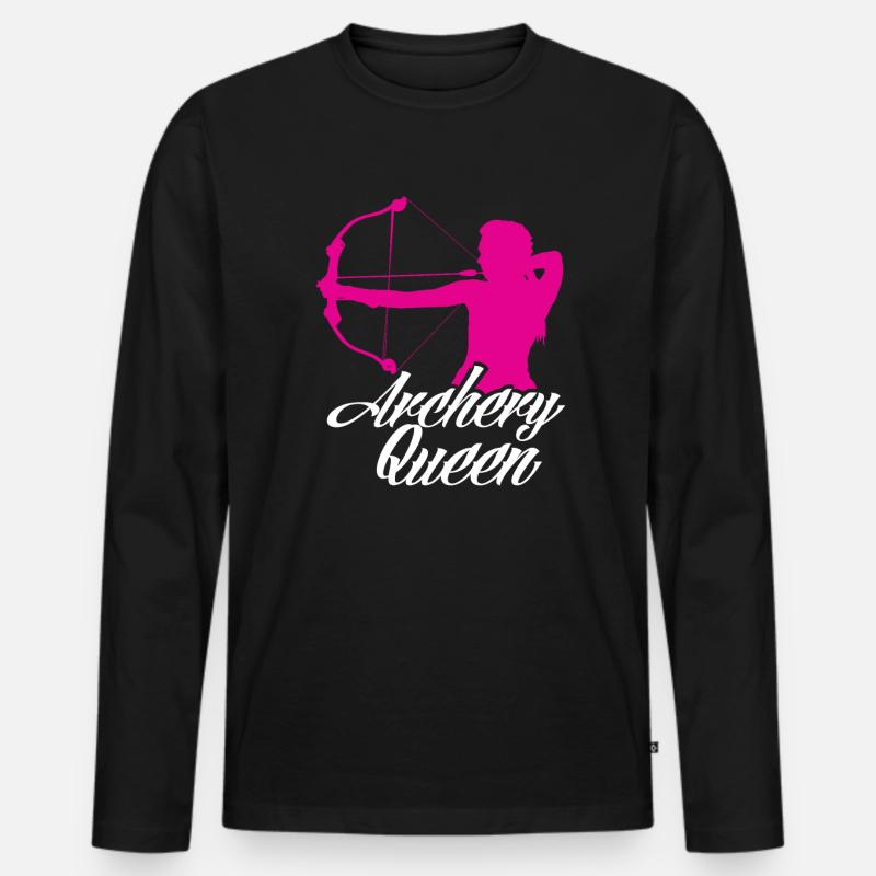 Bogenschießen Königin - Männer Premium Bio Langarmshirt - Schwarz