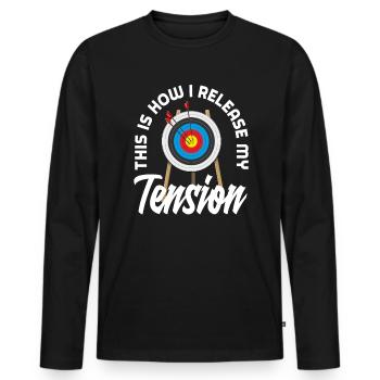 Archer Saying Archery - Men's Premium Organic Long Sleeve Shirt - black - Front - Nico (187cm)