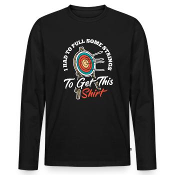 Archer Archery Archery - Men's Premium Organic Long Sleeve Shirt - black - Front - Nico (187cm)