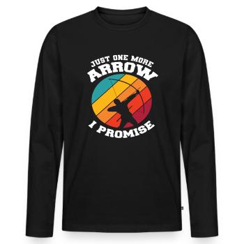 Arrow Bow Retro Archery - Men's Premium Organic Long Sleeve Shirt - black - Front - Nico (187cm)