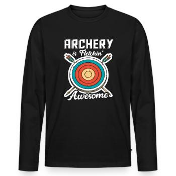 Archery Archery Hobby Sports - Men's Premium Organic Long Sleeve Shirt - black - Front - Nico (187cm)