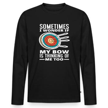 Archery Sport Archery - Men's Premium Organic Long Sleeve Shirt - black - Front - Nico (187cm)