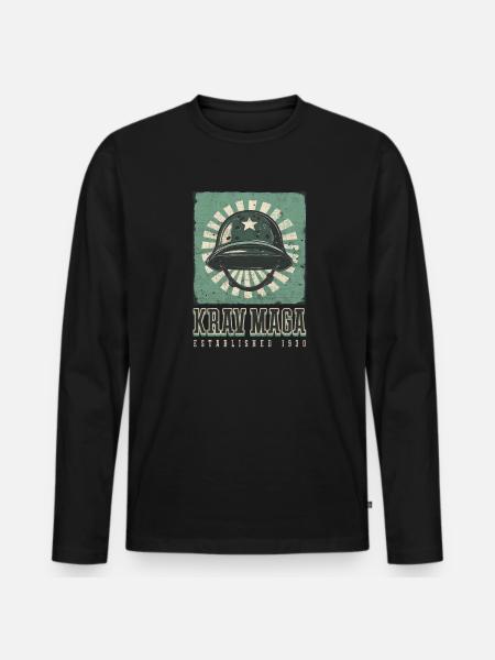 Krav Maga Established 1930 - Men's Premium Organic Long Sleeve Shirt - black