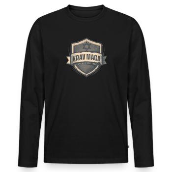 Krav Maga Gegründet 1948 - Männer Premium Bio Langarmshirt - Schwarz - Vorne - Nico (187cm)