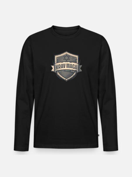 Krav Maga Established 1948 - Men's Premium Organic Long Sleeve Shirt - black