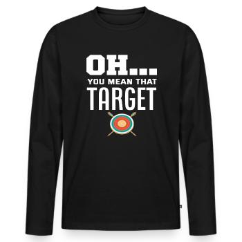 Archer Archery Pun - Men's Premium Organic Long Sleeve Shirt - black - Front - Nico (187cm)