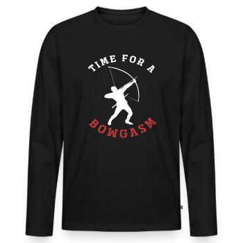 Bow Hobby Word Game Archery - Men's Premium Organic Long Sleeve Shirt - black - Front - Nico (187cm)