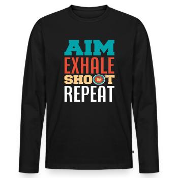 Archery Aiming Breathing Archery - Men's Premium Organic Long Sleeve Shirt - black - Front - Nico (187cm)