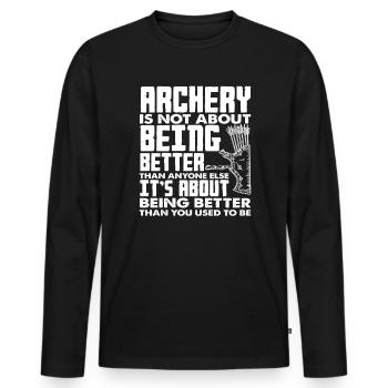 Archery Motivation Archery - Men's Premium Organic Long Sleeve Shirt - black - Front - Nico (187cm)