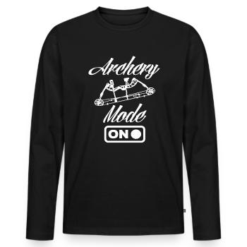 Bow Mode Archery - Men's Premium Organic Long Sleeve Shirt - black - Front - Nico (187cm)