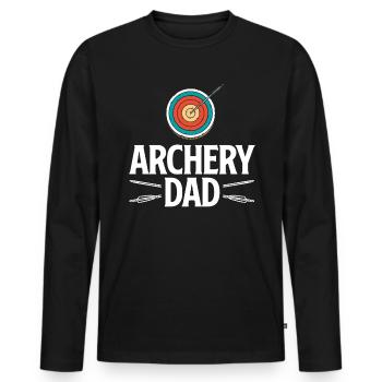 Bow Dad Father Archery - Men's Premium Organic Long Sleeve Shirt - black - Front - Nico (187cm)