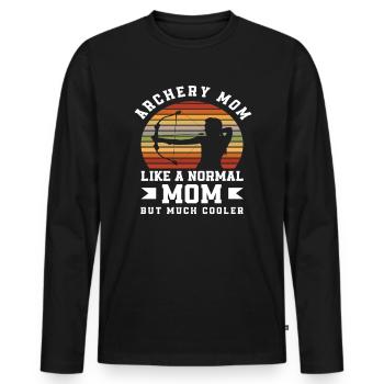 Bogen Mama Mutter Bogenschießen - Männer Premium Bio Langarmshirt - Schwarz - Vorne - Nico (187cm)