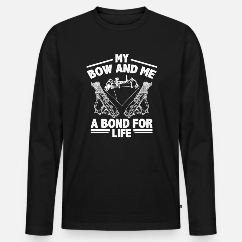 Liebe Bogen Bogenschießen - Männer Premium Bio Langarmshirt - Schwarz