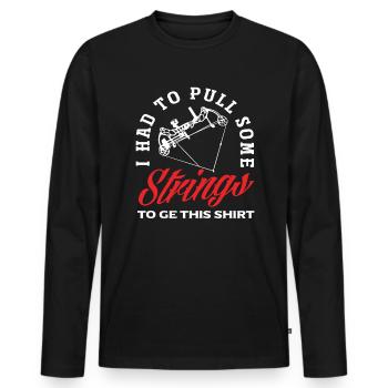 Bow Pun Archery - Men's Premium Organic Long Sleeve Shirt - black - Front - Nico (187cm)