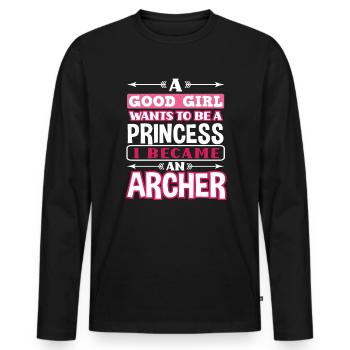 Love Archery Archery - Men's Premium Organic Long Sleeve Shirt - black - Front - Nico (187cm)