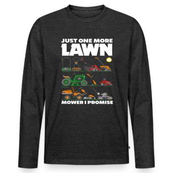 Landscaper Lawn - Men's Premium Organic Long Sleeve Shirt - heather anthracite - Front - Nico (187cm)