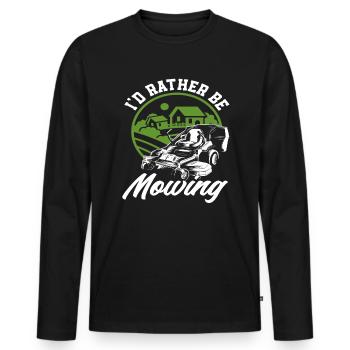 Landscaper Horticulture Lawn Mowing - Men's Premium Organic Long Sleeve Shirt - black - Front - Nico (187cm)
