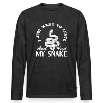 Schlange Füttern Schlangenbesitzer - Männer Premium Bio Langarmshirt - Anthrazit meliert - Vorne - Nico (187cm)