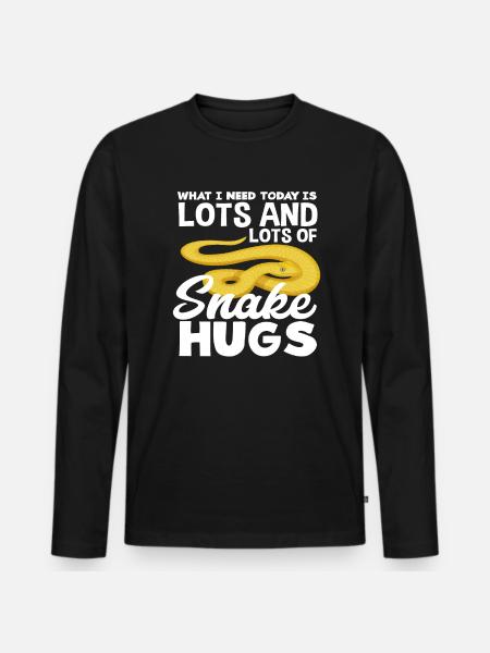Snake Hugging Pet - Men's Premium Organic Long Sleeve Shirt - black