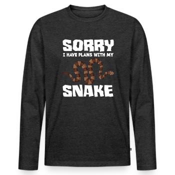 Snake Pet - Men's Premium Organic Long Sleeve Shirt - heather anthracite - Front - Nico (187cm)