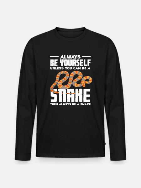 Snake Animals Animal Snakes - Men's Premium Organic Long Sleeve Shirt - black