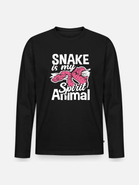 Serpent animal préféré - T-shirt manches longues Premium bio Homme - noir