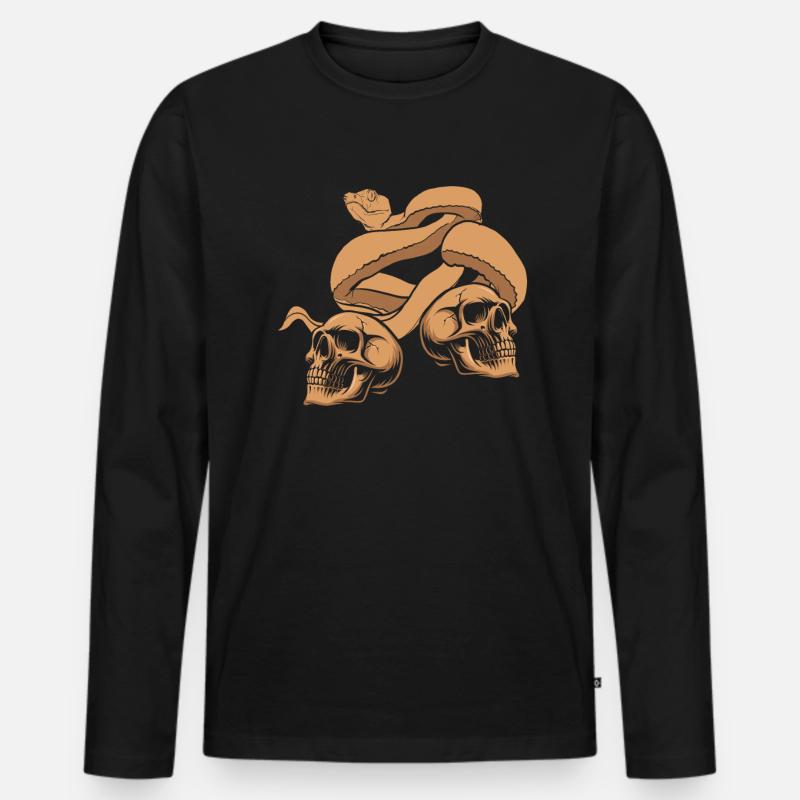 Schlangen - Männer Premium Bio Langarmshirt - Schwarz