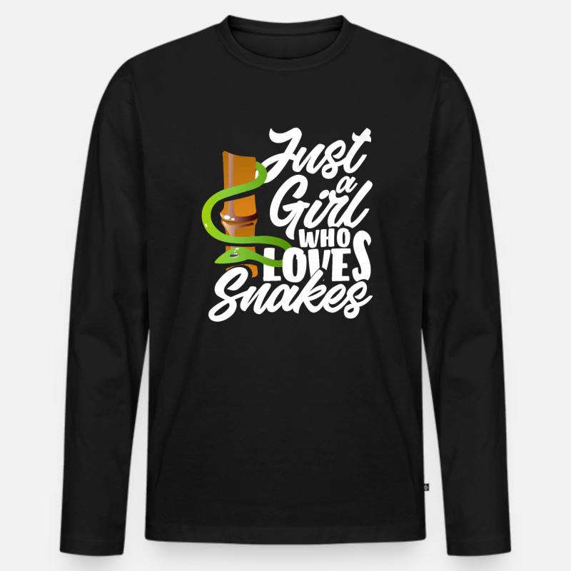 Schlangen Schlangenzüchterin Frau Mädchen - Männer Premium Bio Langarmshirt - Schwarz