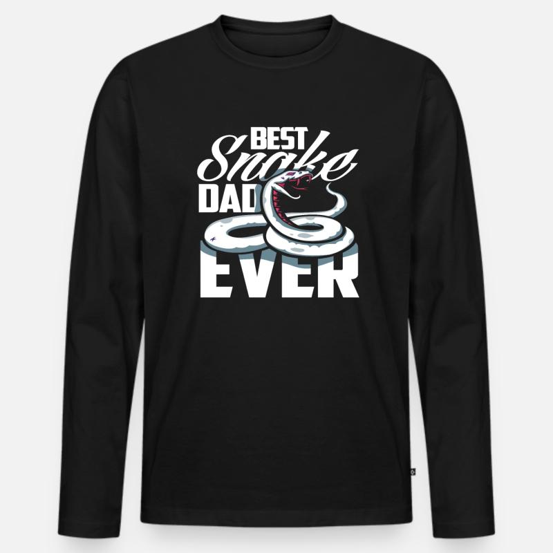 Bester Schlangen Papa - Männer Premium Bio Langarmshirt - Schwarz