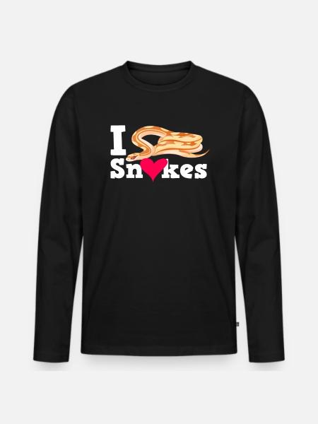 I love snakes - Men's Premium Organic Long Sleeve Shirt - black