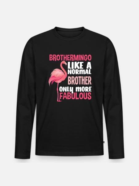 Flamingo Brother Fabulous - Men's Premium Organic Long Sleeve Shirt - black