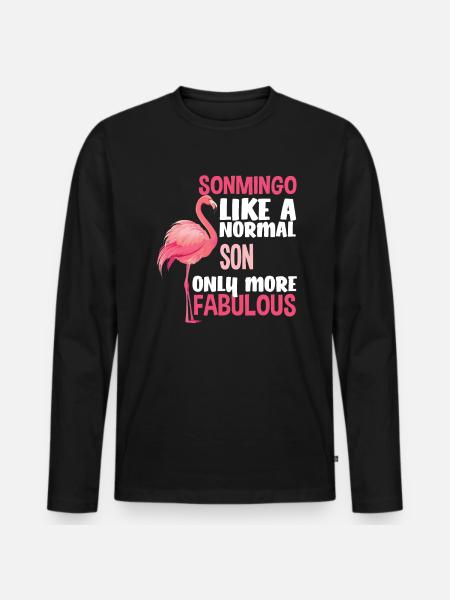 Flamingo Fabulous - Men's Premium Organic Long Sleeve Shirt - black