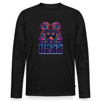 EDM Festival Bass Head - Men's Premium Organic Long Sleeve Shirt - black - Front - Nico (187cm)