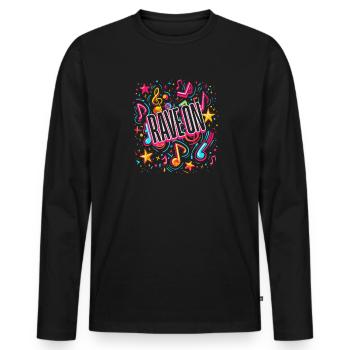EDM Festival Rave On - Men's Premium Organic Long Sleeve Shirt - black - Front - Nico (187cm)