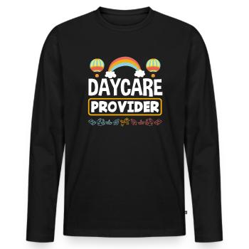 Crèche Regenbogen - T-shirt manches longues Premium bio Homme - noir - Devant - Nico (187cm)
