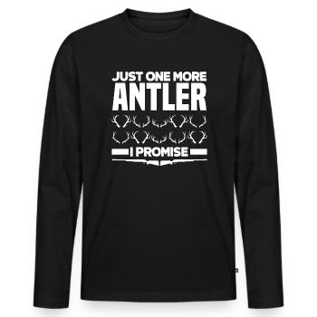 Un seul bois de plus promis au chasseur - T-shirt manches longues Premium bio Homme - noir - Devant - Nico (187cm)