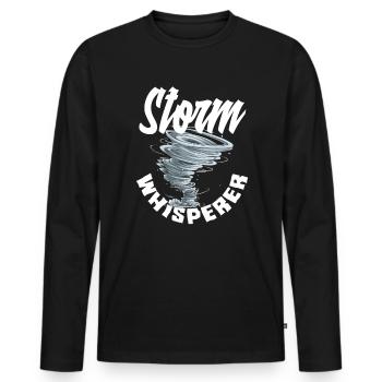 Storm Whisperer For Storm Chaser - Men's Premium Organic Long Sleeve Shirt - black - Front - Nico (187cm)