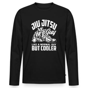 Jiu Jitsu Guy Wie Ein Normaler Typ Nur Cooler - Männer Premium Bio Langarmshirt - Schwarz - Vorne - Nico (187cm)