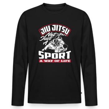 Le Jiu Jitsu n'est pas seulement un sport, un mode de vie - T-shirt manches longues Premium bio Homme - noir - Devant - Nico (187cm)
