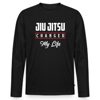 Jiu Jitsu Changed My Life - Men's Premium Organic Long Sleeve Shirt - black - Front - Nico (187cm)