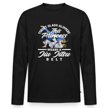 This Princess Wears A Jiu Jitsu Belt - Men's Premium Organic Long Sleeve Shirt - black - Front - Nico (187cm)