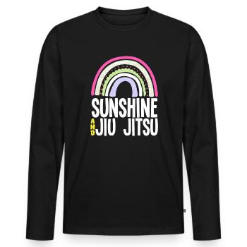 Sunshine And Jiu Jitsu Rainbow - Men's Premium Organic Long Sleeve Shirt - black - Front - Nico (187cm)
