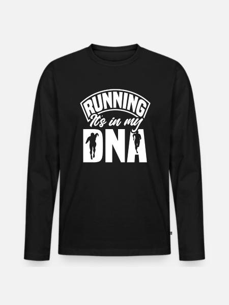 Running It's in my genes - Men's Premium Organic Long Sleeve Shirt - black