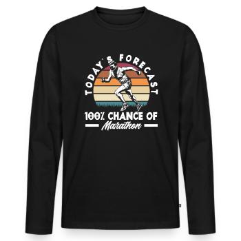 Prédiction du jour : 100% Marathon - T-shirt manches longues Premium bio Homme - noir - Devant - Nico (187cm)