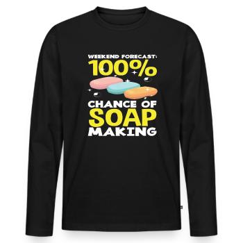 Prédiction du week-end : 100 % de chances de - T-shirt manches longues Premium bio Homme - noir - Devant - Nico (187cm)
