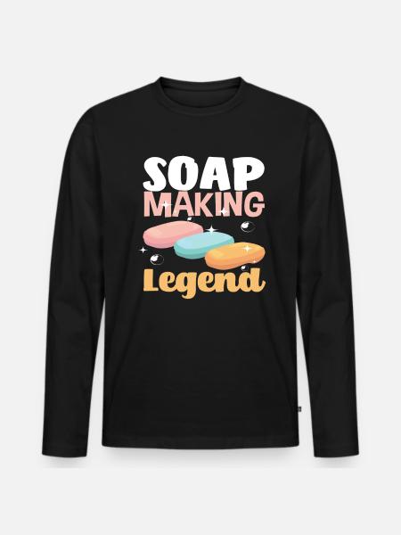 Soap Making Legend - Men's Premium Organic Long Sleeve Shirt - black